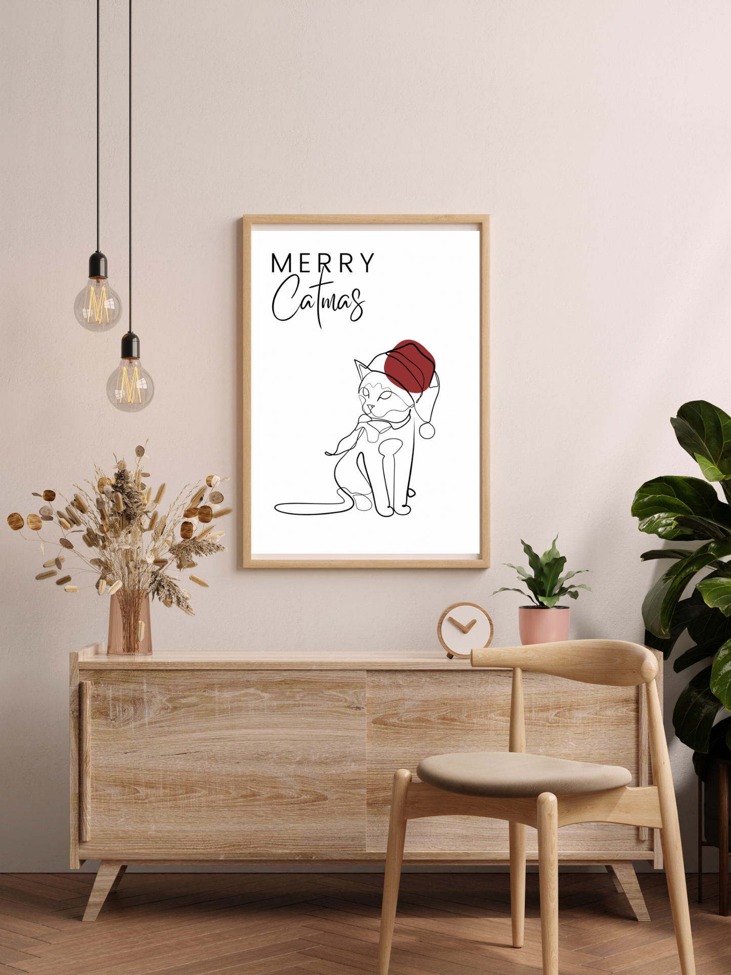 Katzenposter | Merry Catmas | Poster zum selbst drucken