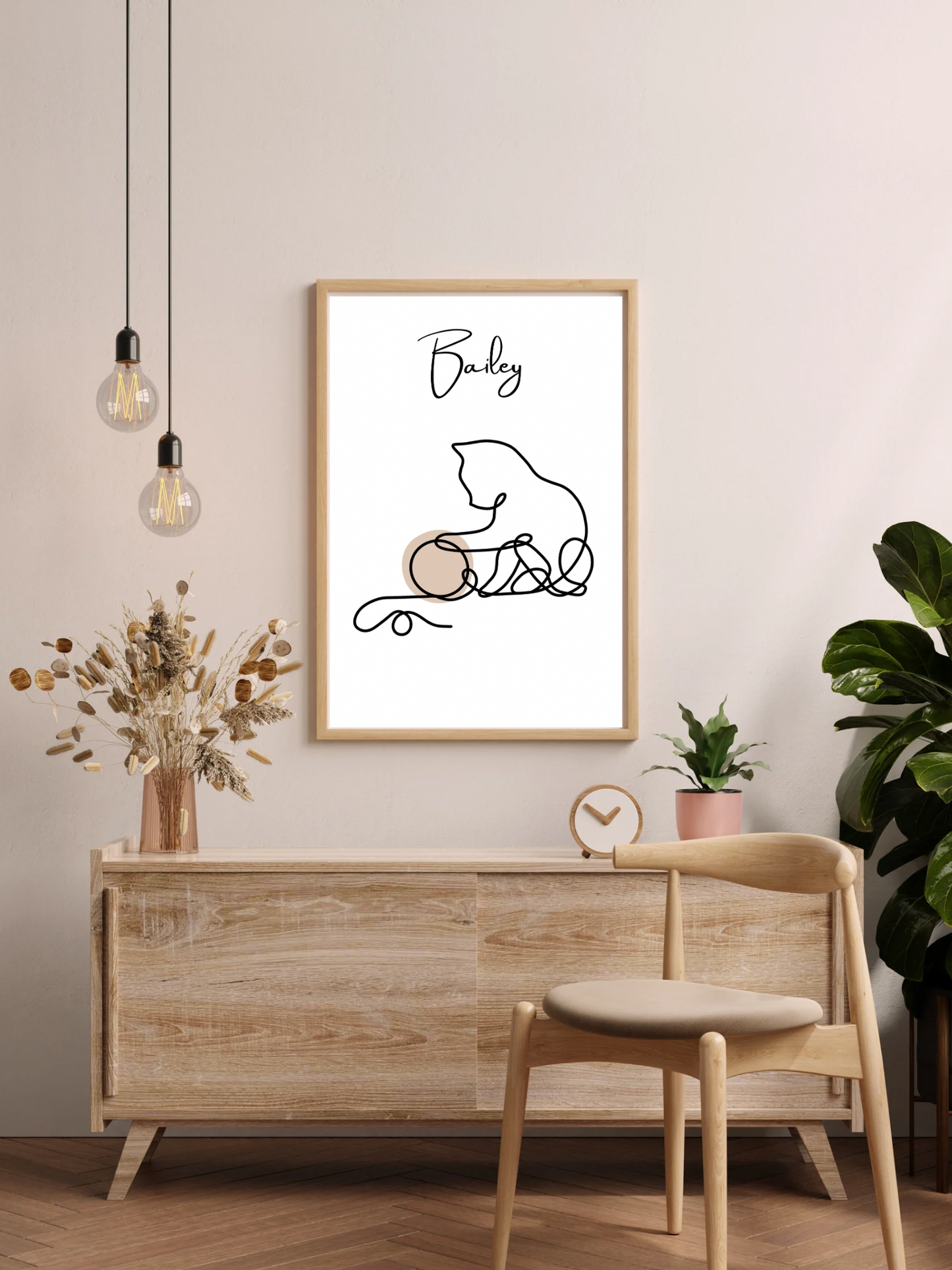 Katzenposter | Katze spielt mit Ball | Poster zum selbst drucken