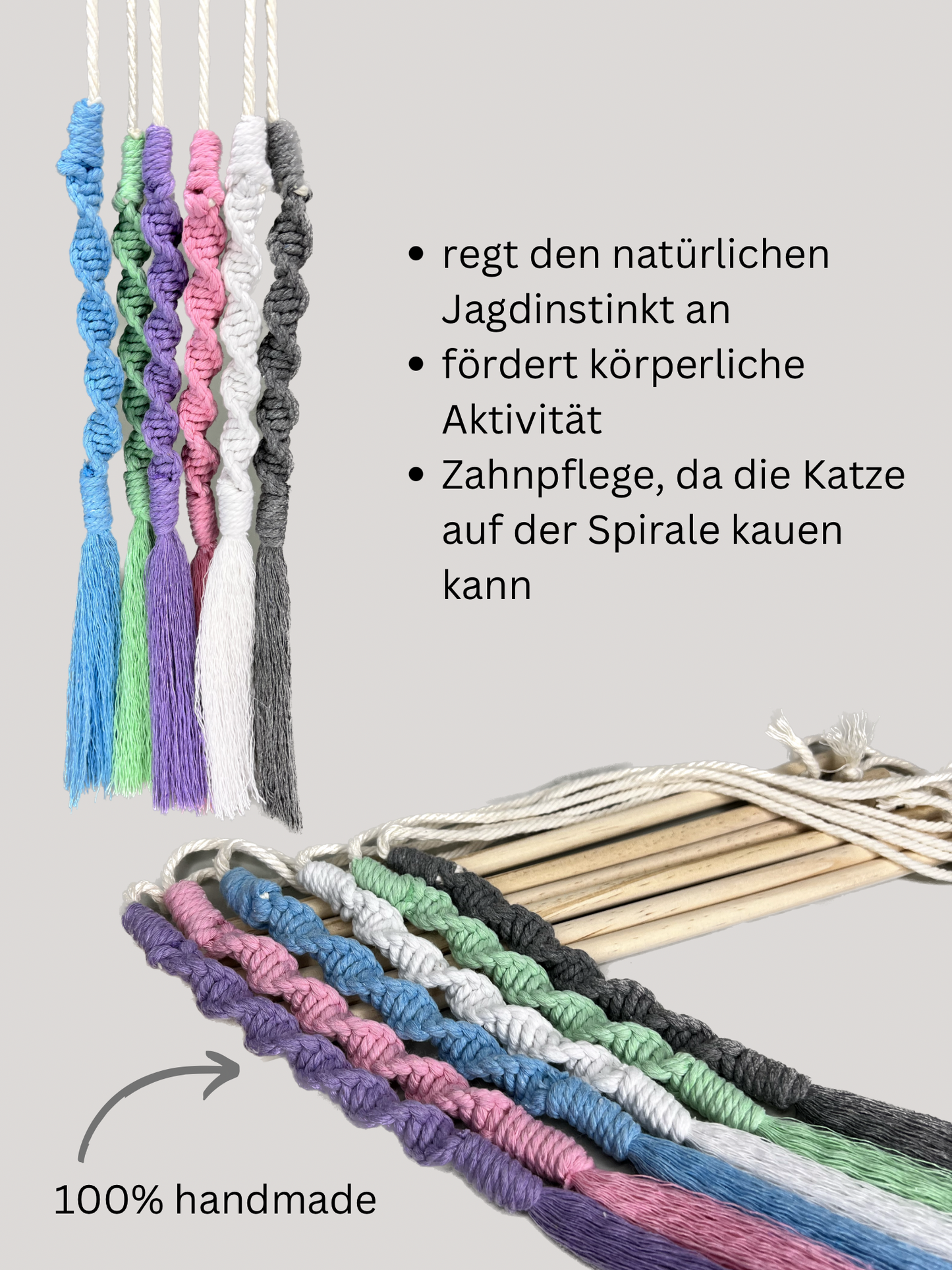 Macrame fishing rod | Cat toy