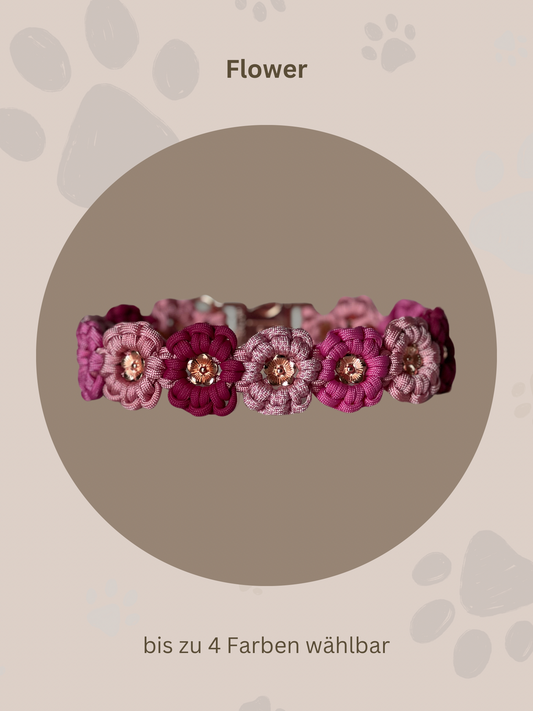 Individuell erstellbar | Halsband Flower | mittelgroße und große Hunde