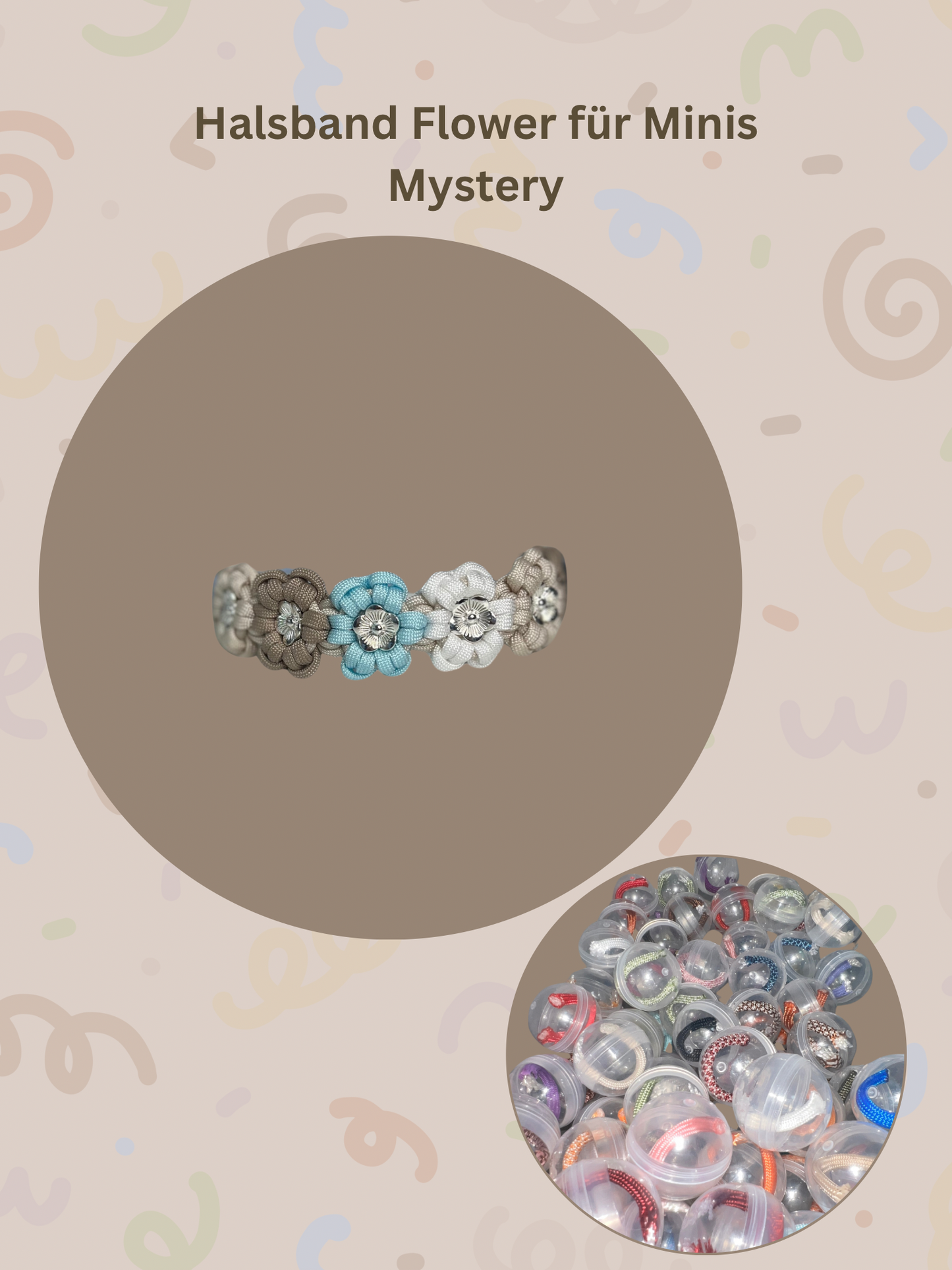 Mystery Halsband | Flower für Minis | Paracord | Farben per Zufall