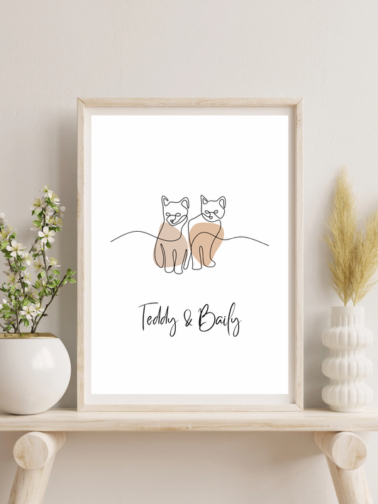 Cat poster | 2 cats | Poster to print yourself