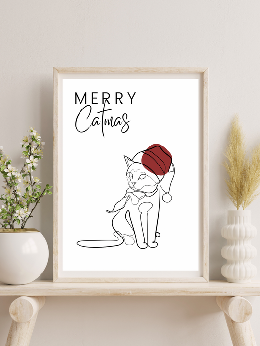 Cat poster | Merry Catmas | Posters to print yourself