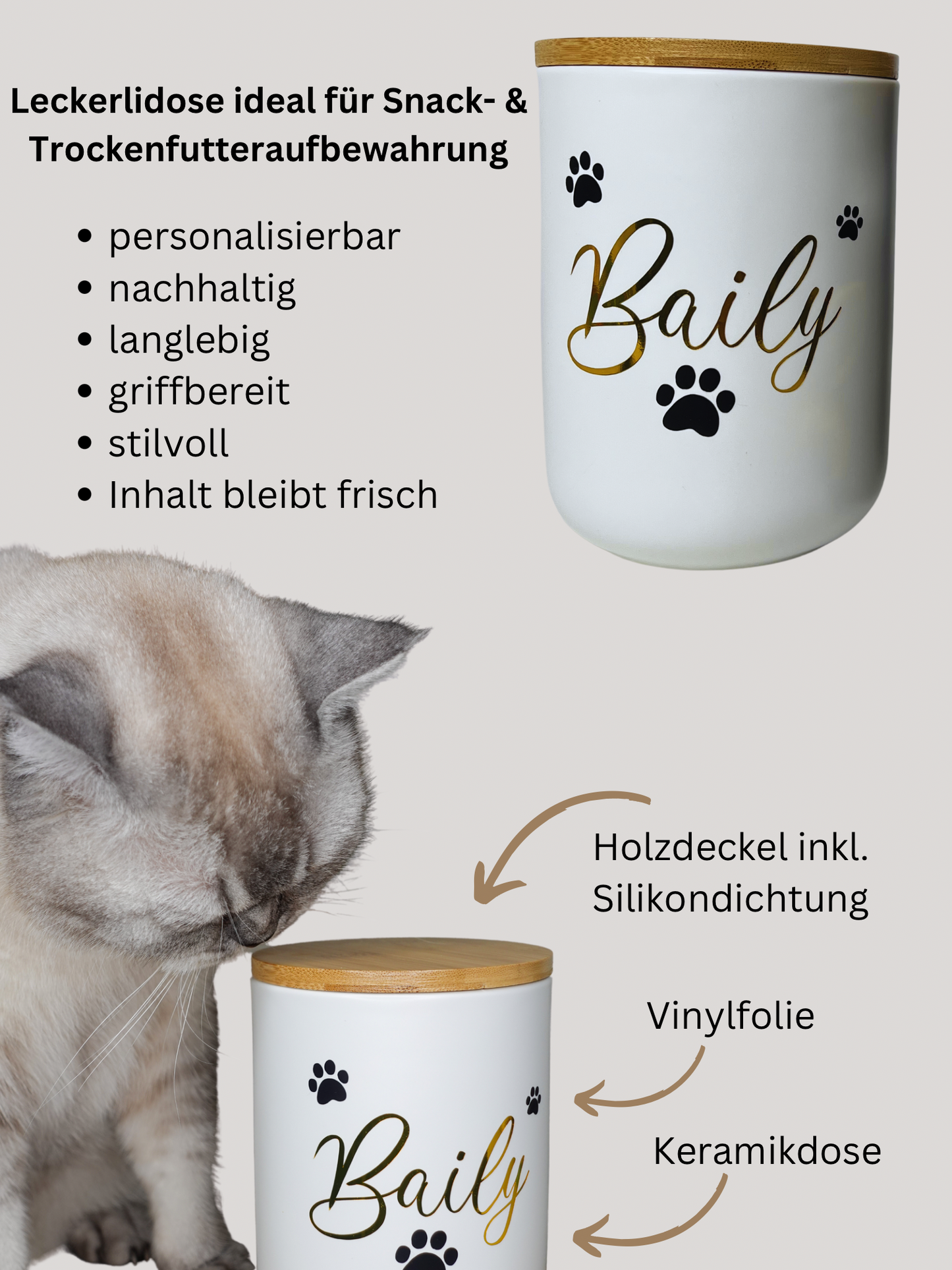 Treat tin | Cats and dogs 1000ml | personalized