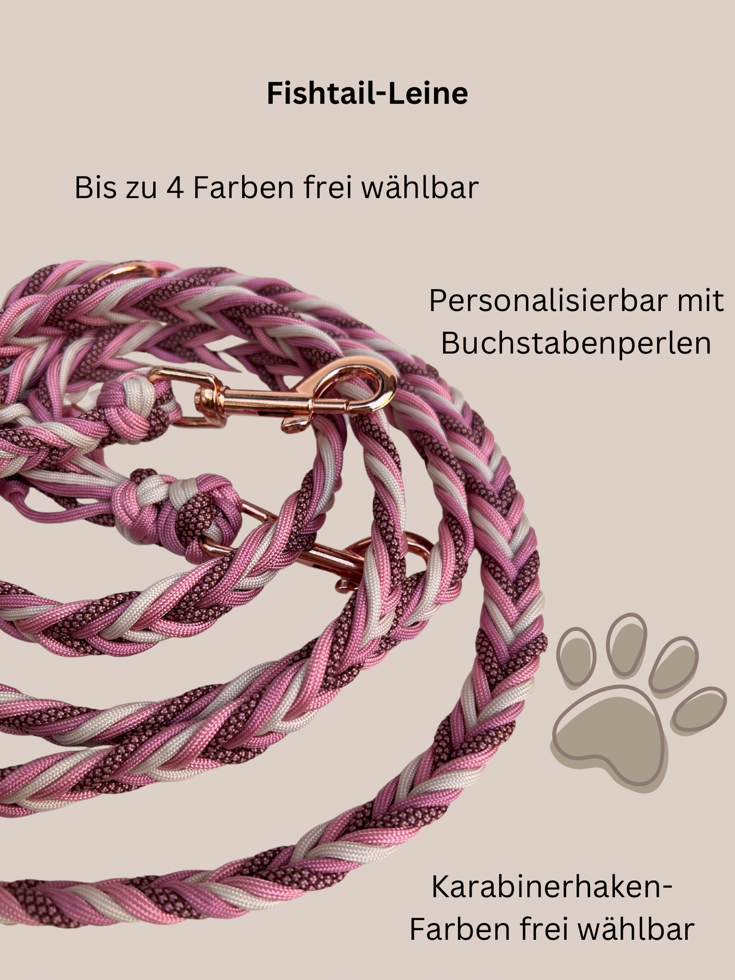 Customizable dog leash | Fishtail | Paracord