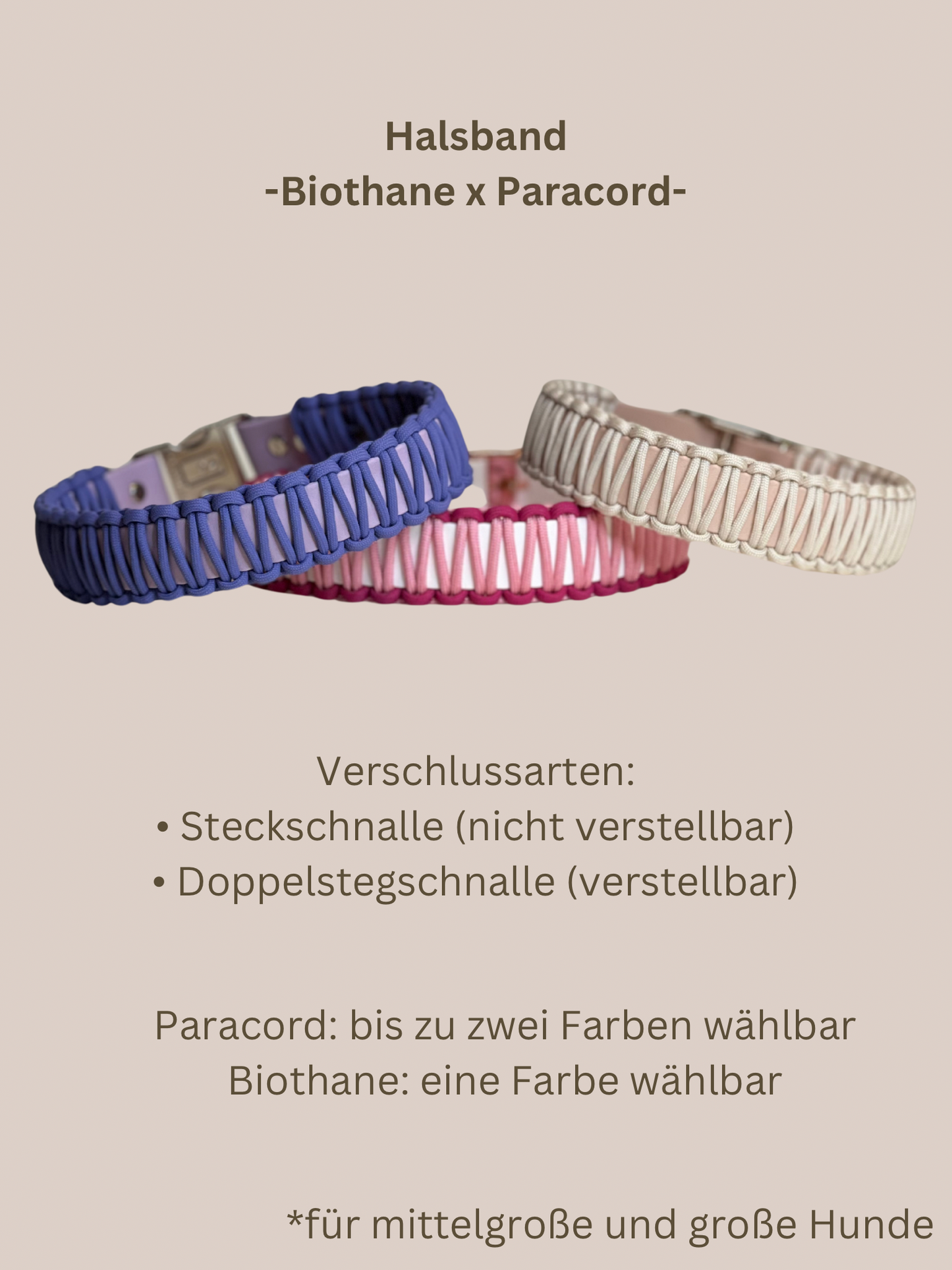 Customizable | Biothane x Paracord collar | Medium and large dogs