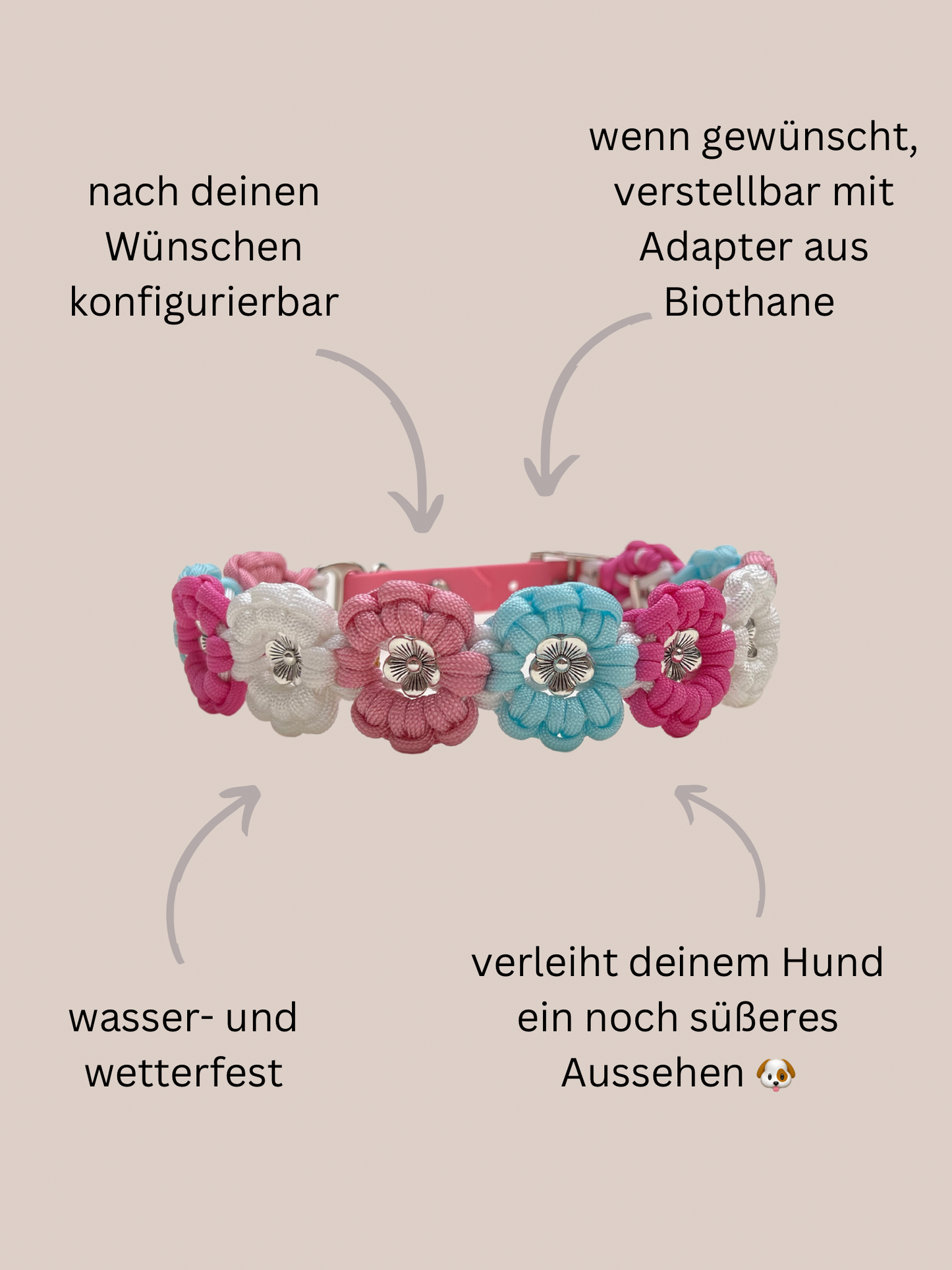 Customizable | Flower collar | medium and large dogs