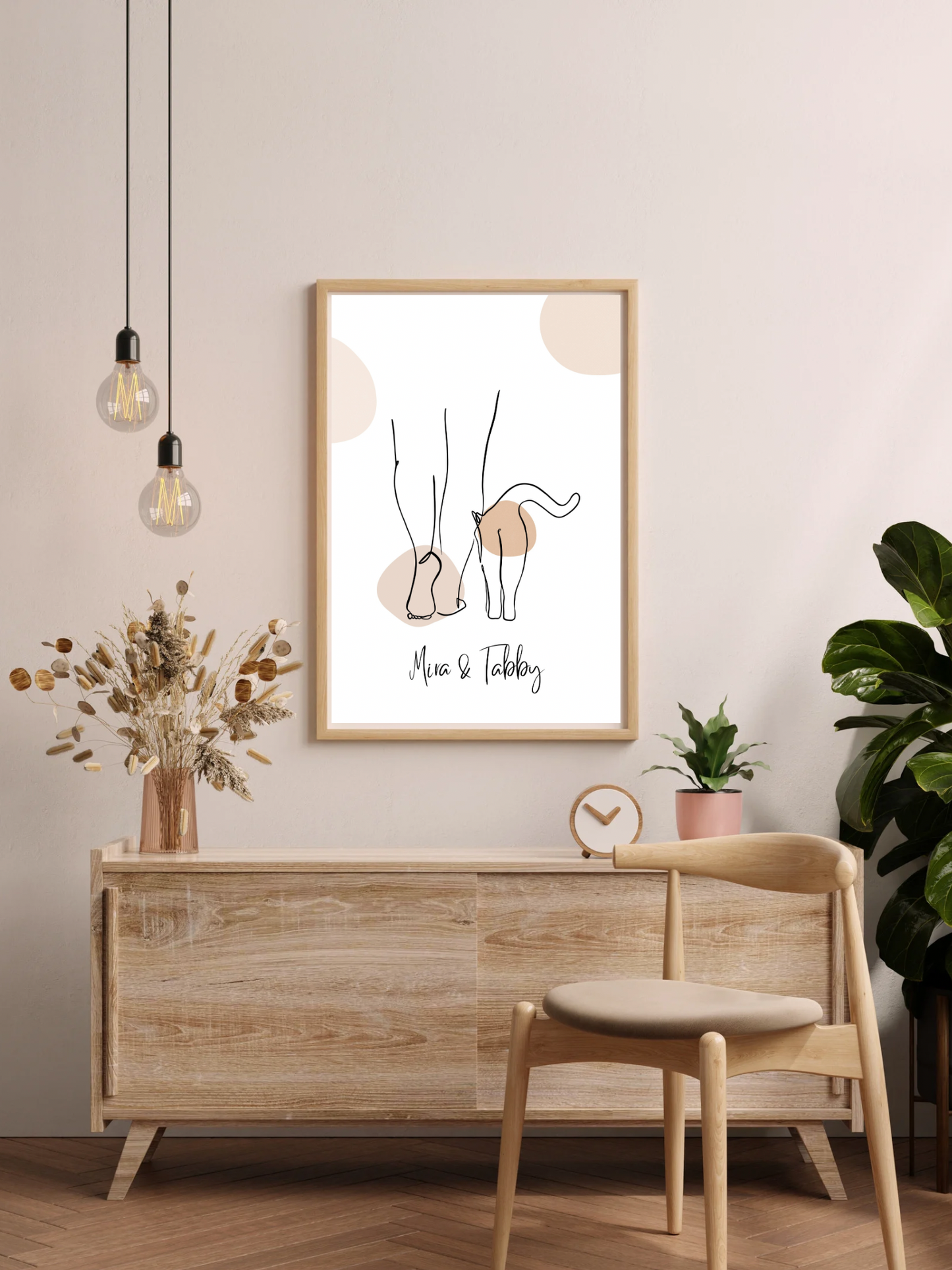 Cat poster | Cat snuggles up to your leg | Poster to print yourself
