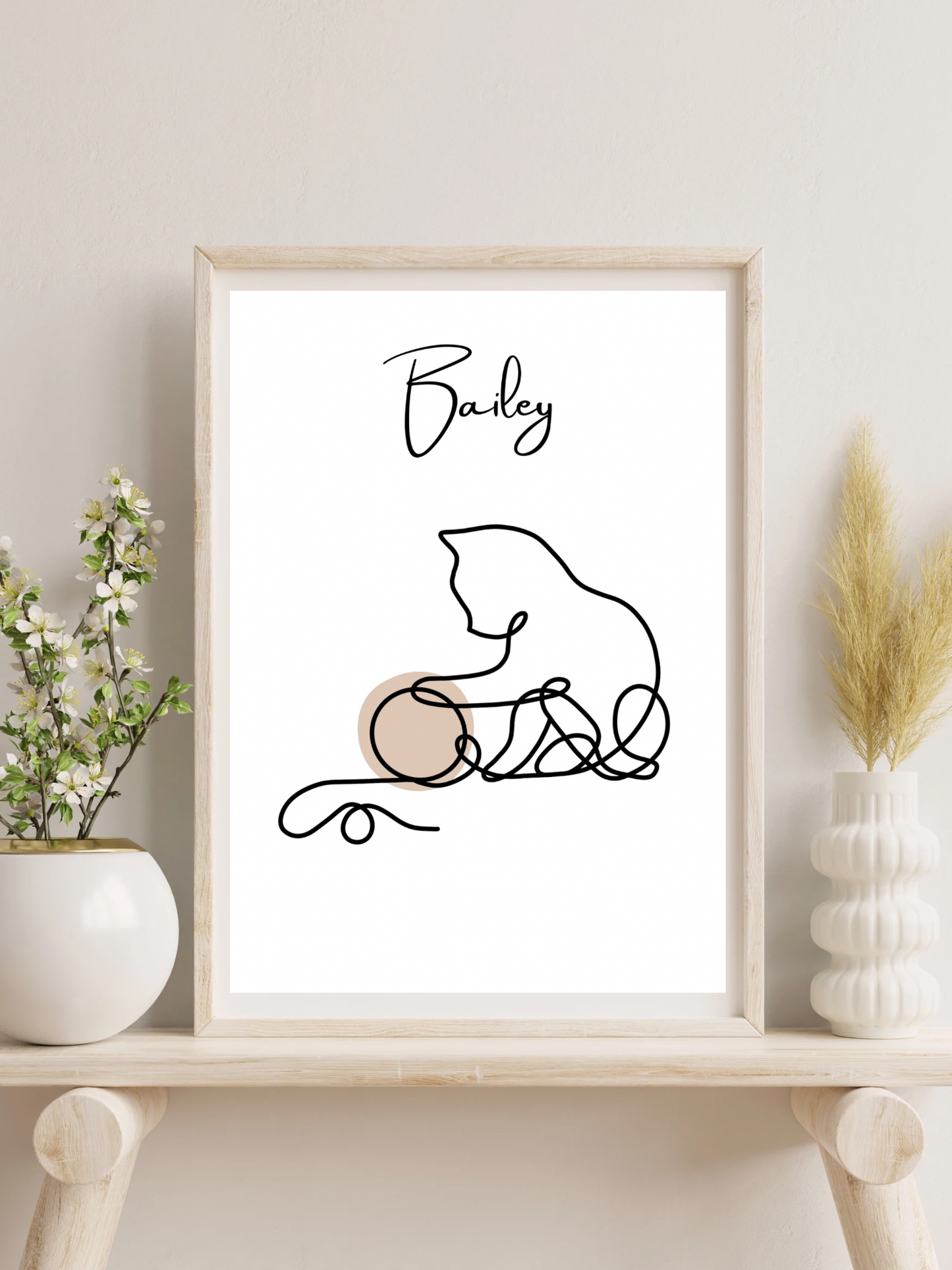 Cat poster | Cat playing with ball | Poster to print yourself