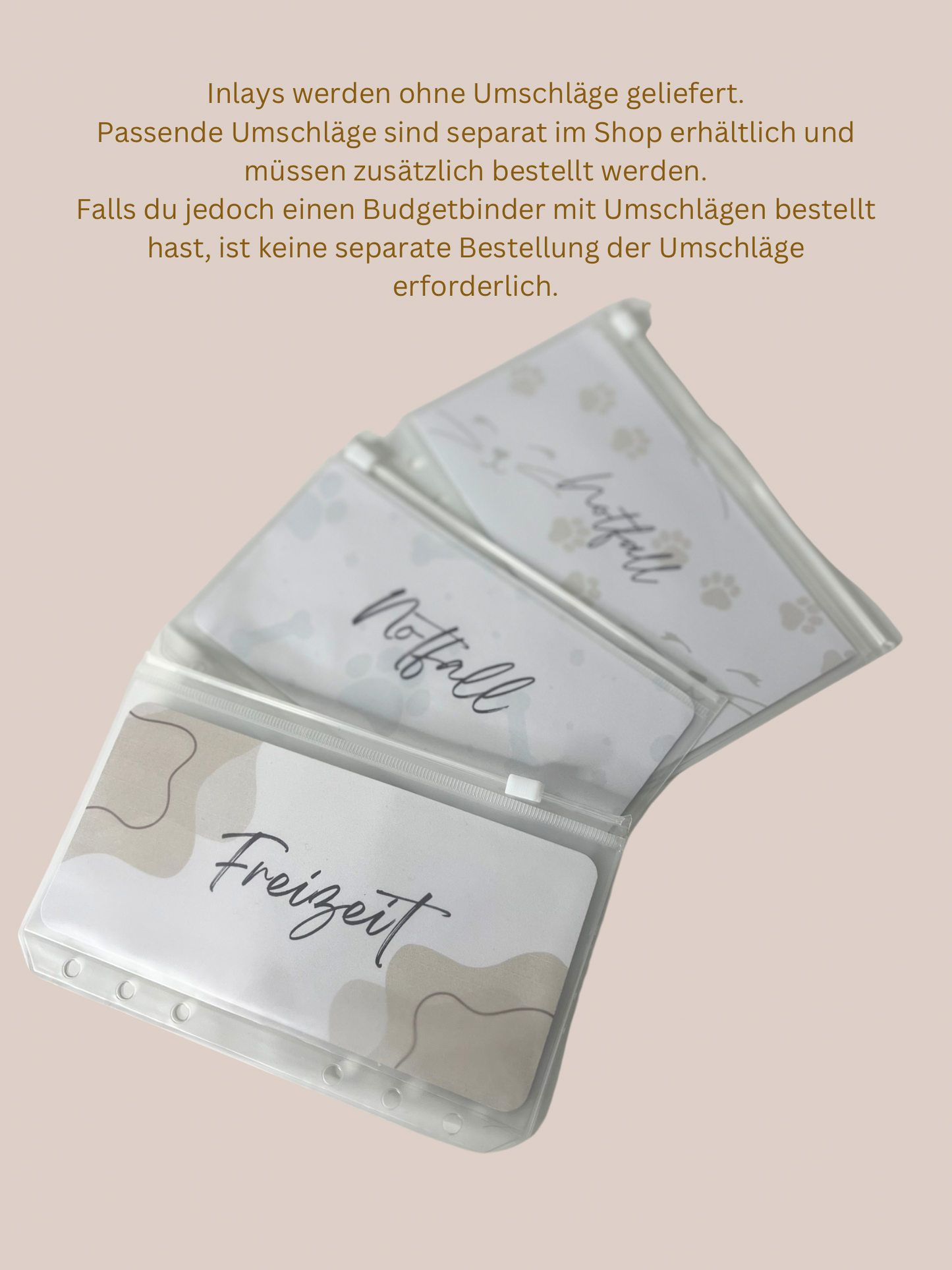 Inlays für Budgetbinder ohne Umschläge | Personalisiert