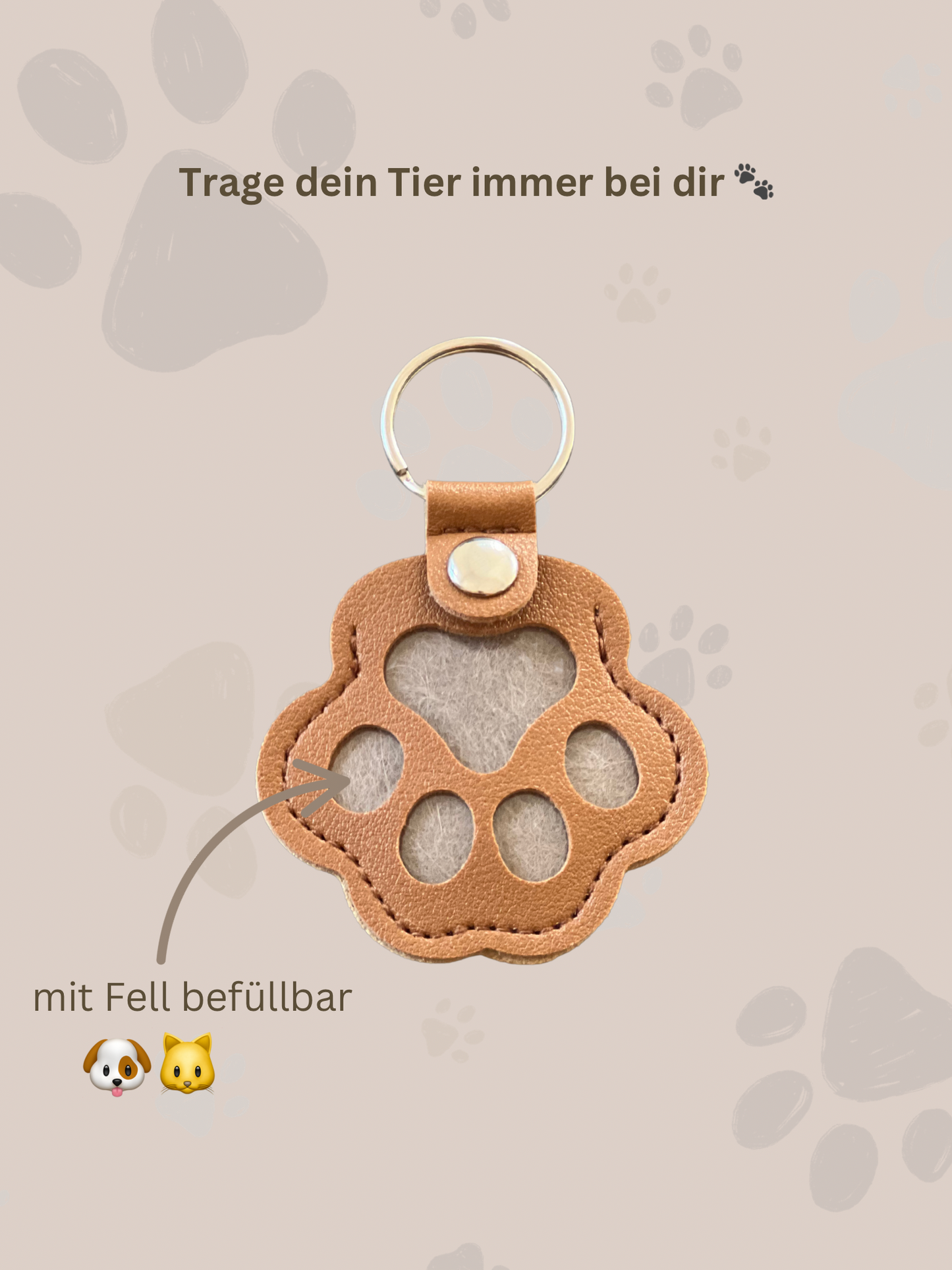 Pfotenschlüssel-anhänger | personalisierbar mit Namen und Fell