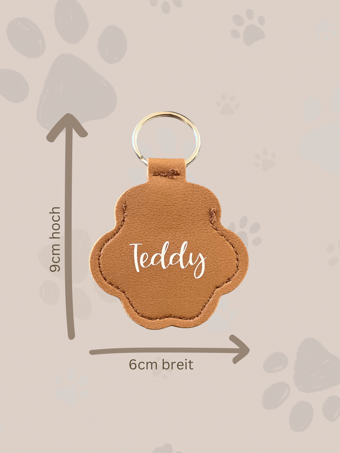 Pfotenschlüssel-anhänger | personalisierbar mit Namen und Fell