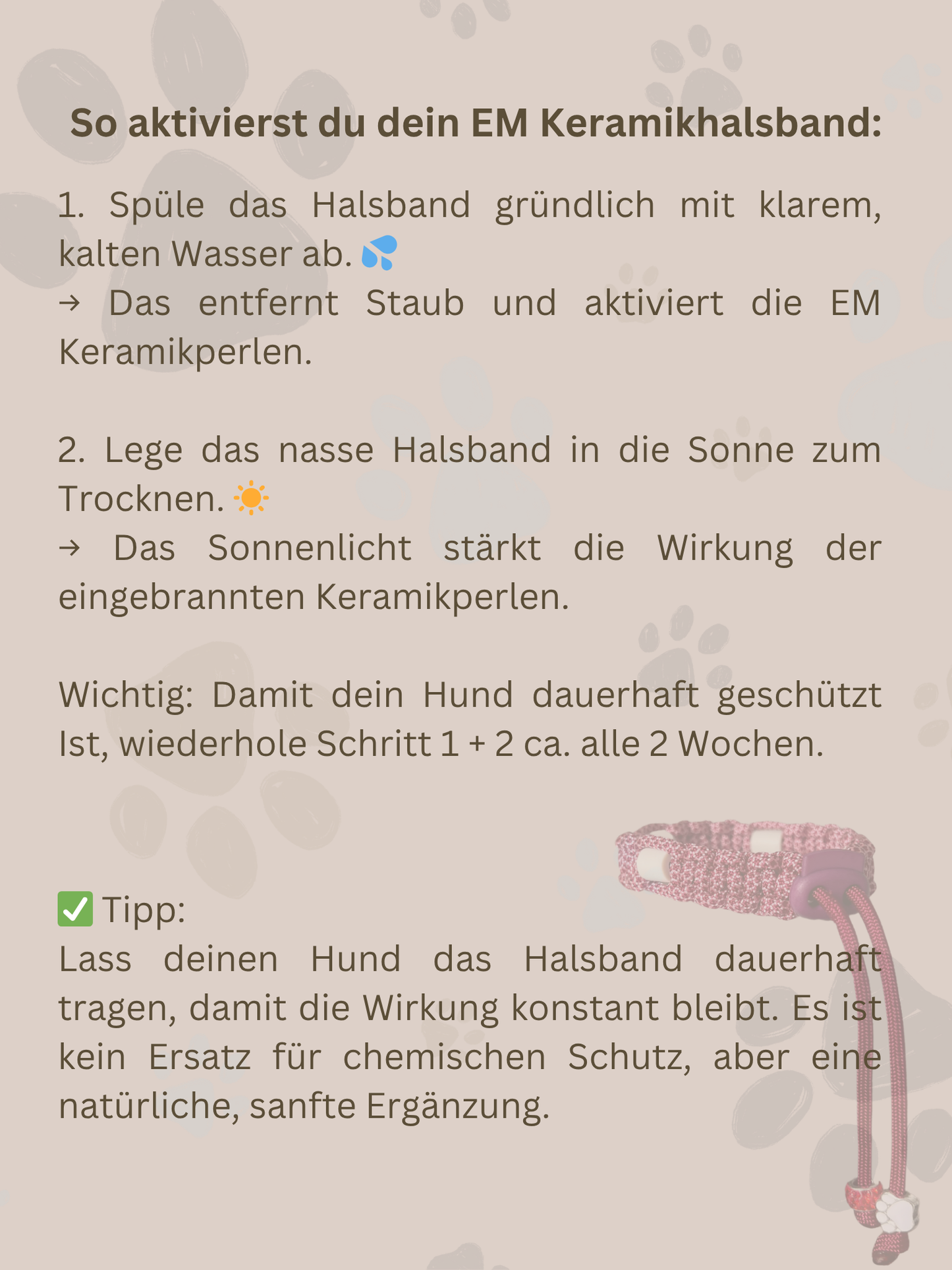 Individuell erstellbar | EM-Keramik Halsband | alle Hundegrößen